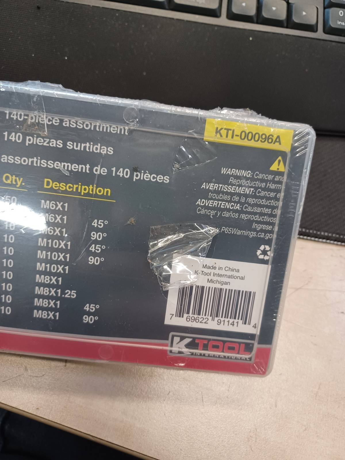 K Tool International 140 Piece Metric Grease Fitting Assortment 769622911414