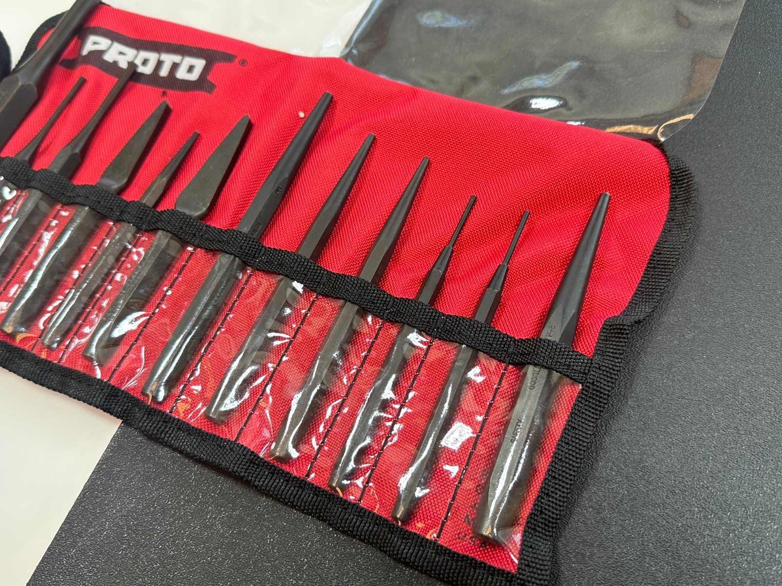 🇺🇸 NEW Proto Tools USA 12 Piece Punch & Chisel Set w/ Kit Bag
