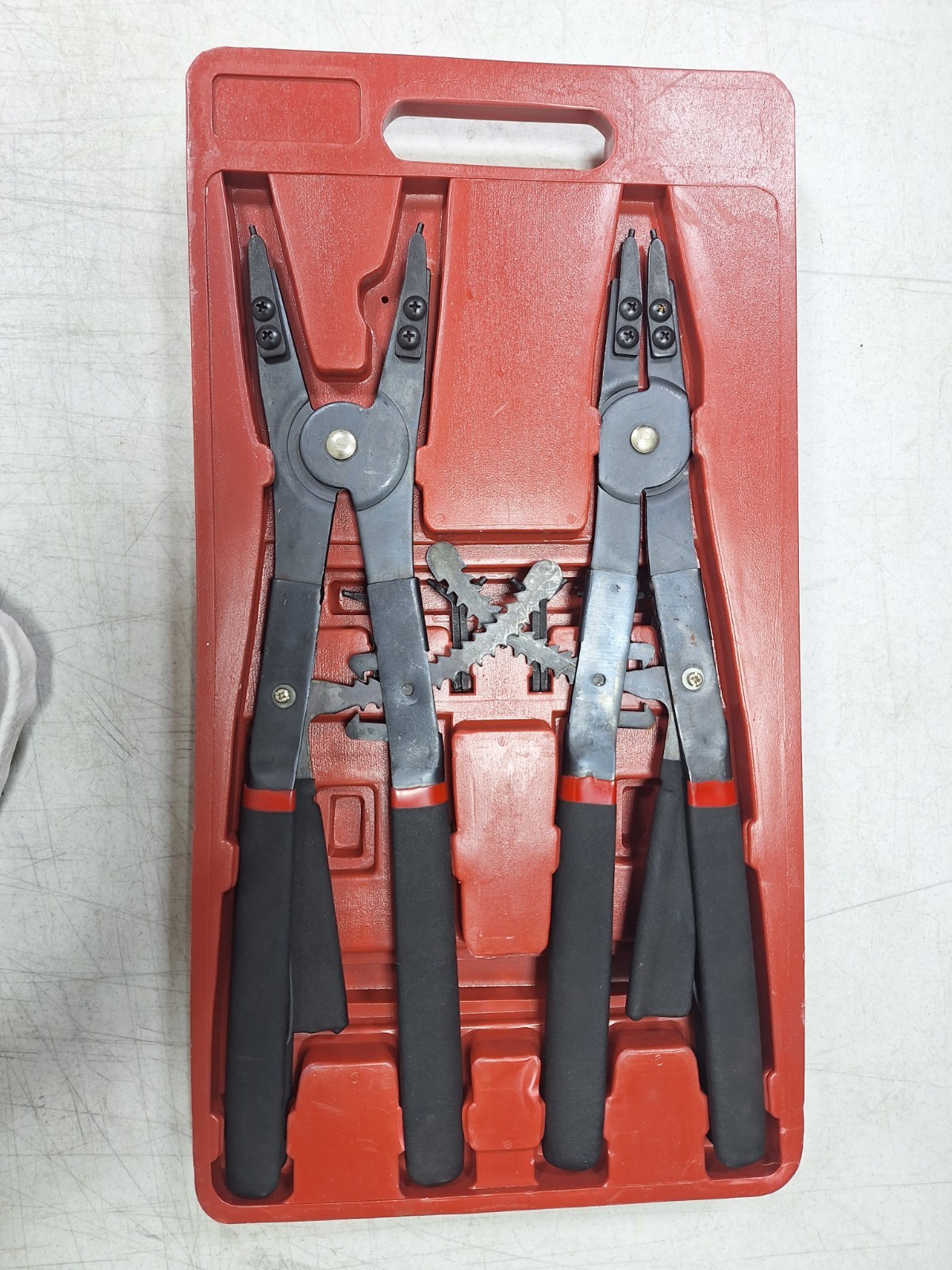 Universal Circlip Snap Pliers Tool Set, Retaining With Replacement Tips 16″