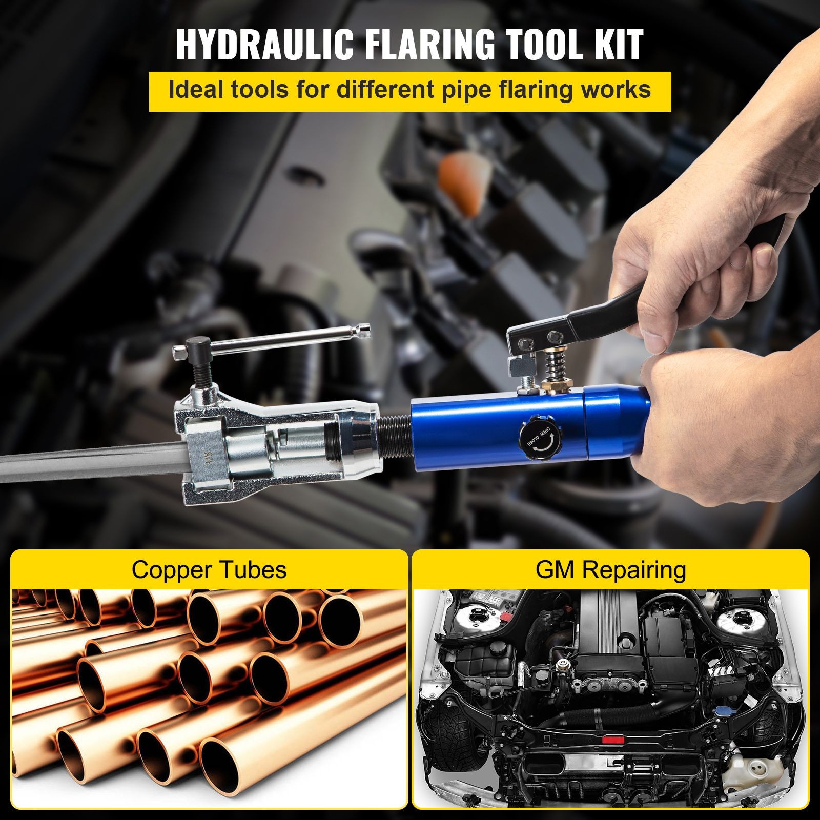 45° Hydraulic Flaring Tool Kit 3/16-1/2in, 32PC with Cutter & Deburrer