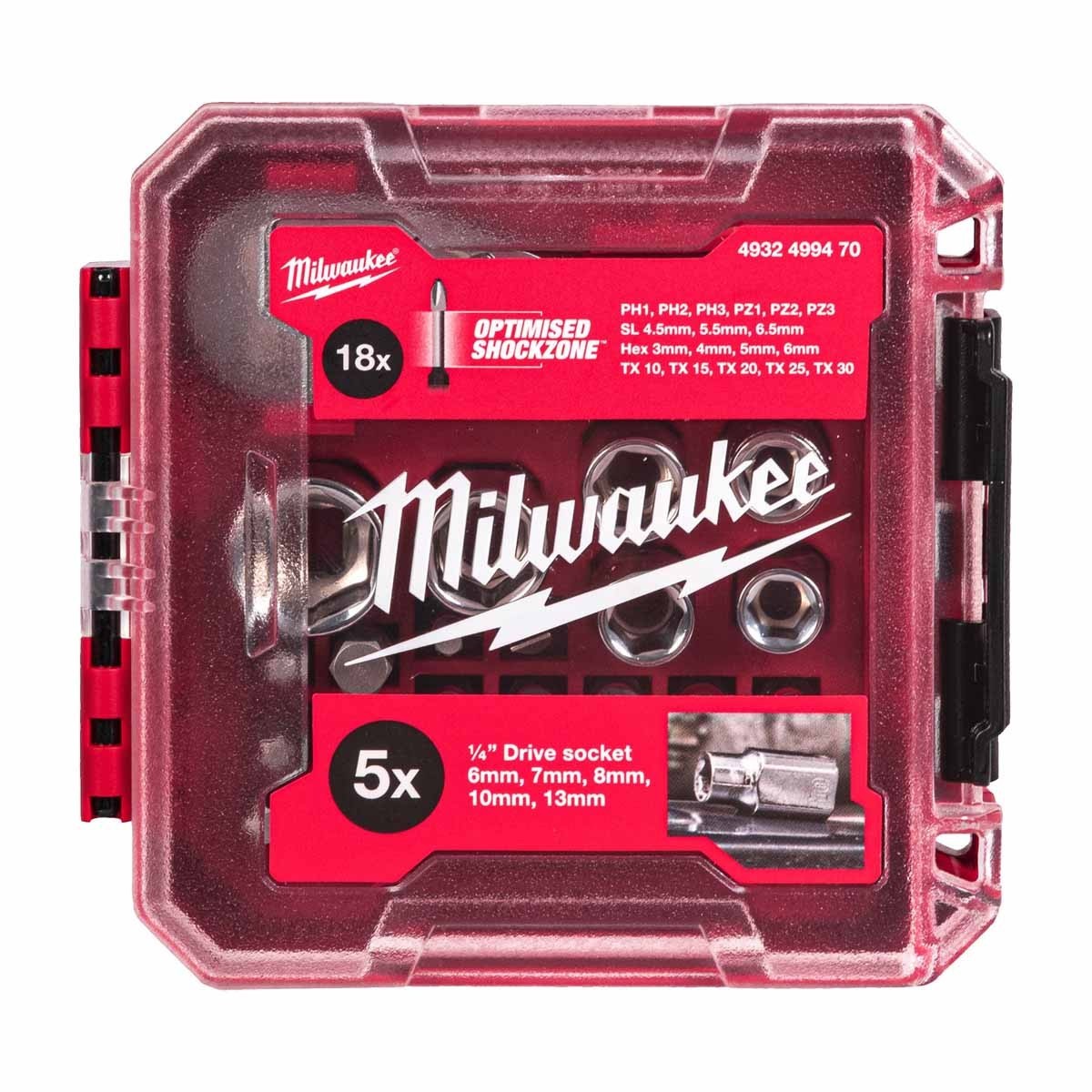 Milwaukee 1/4 Drive Ratchet Set 25pc Packout Compact Socket Kit 4932499470 25PC