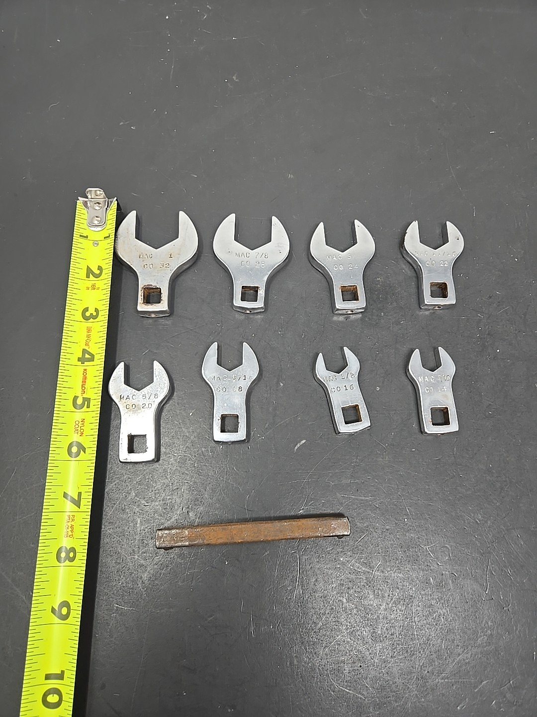 MAC TOOLS 8 Piece Crowfoot Wrench Set 1″ To 7/16, Co32 – Co14!