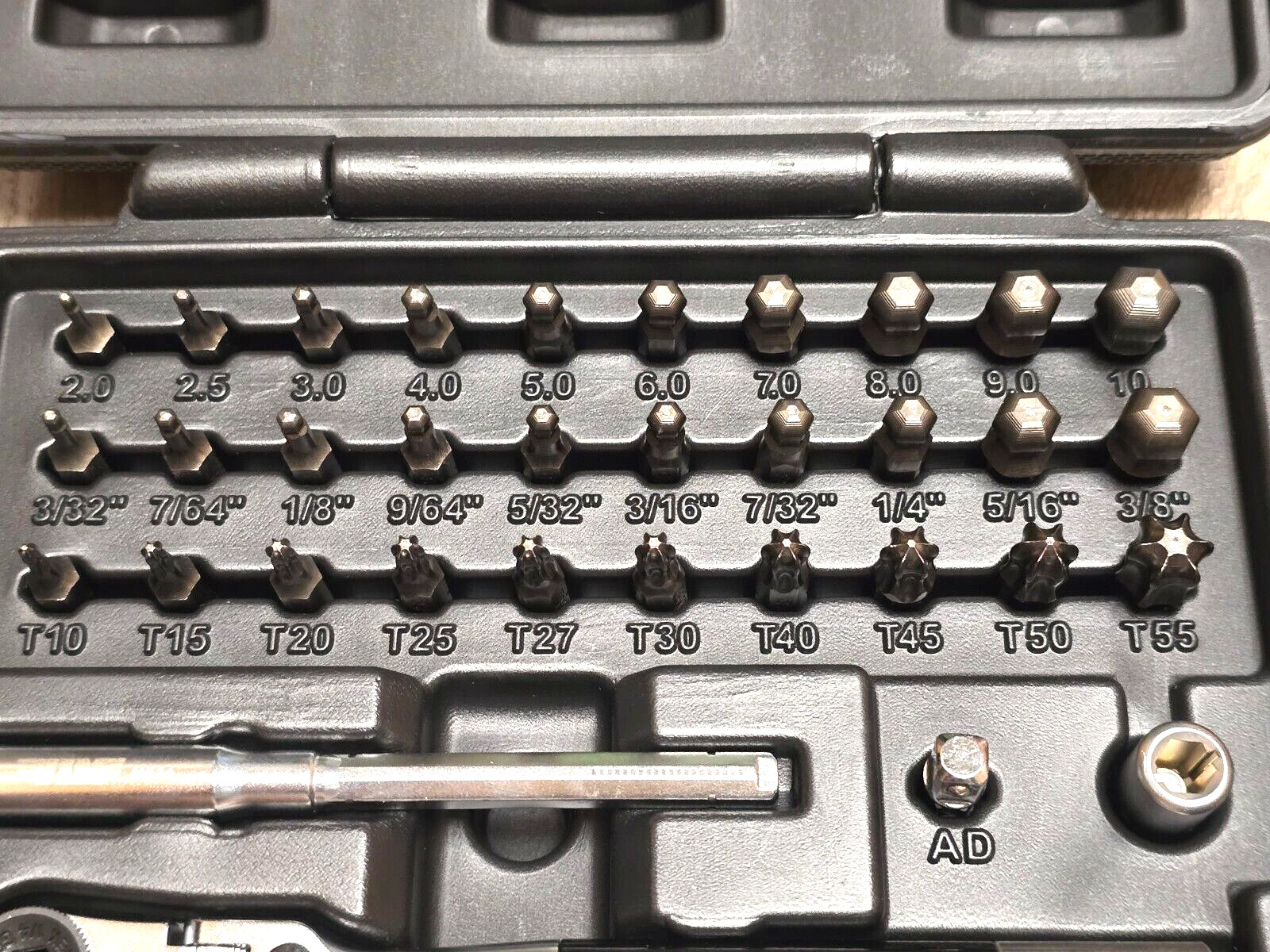VIM PRO 34pc Ball Torx, SAE & Metric Hex Bit Set w/T-Handle/ Bit Ratchet #FRBB34
