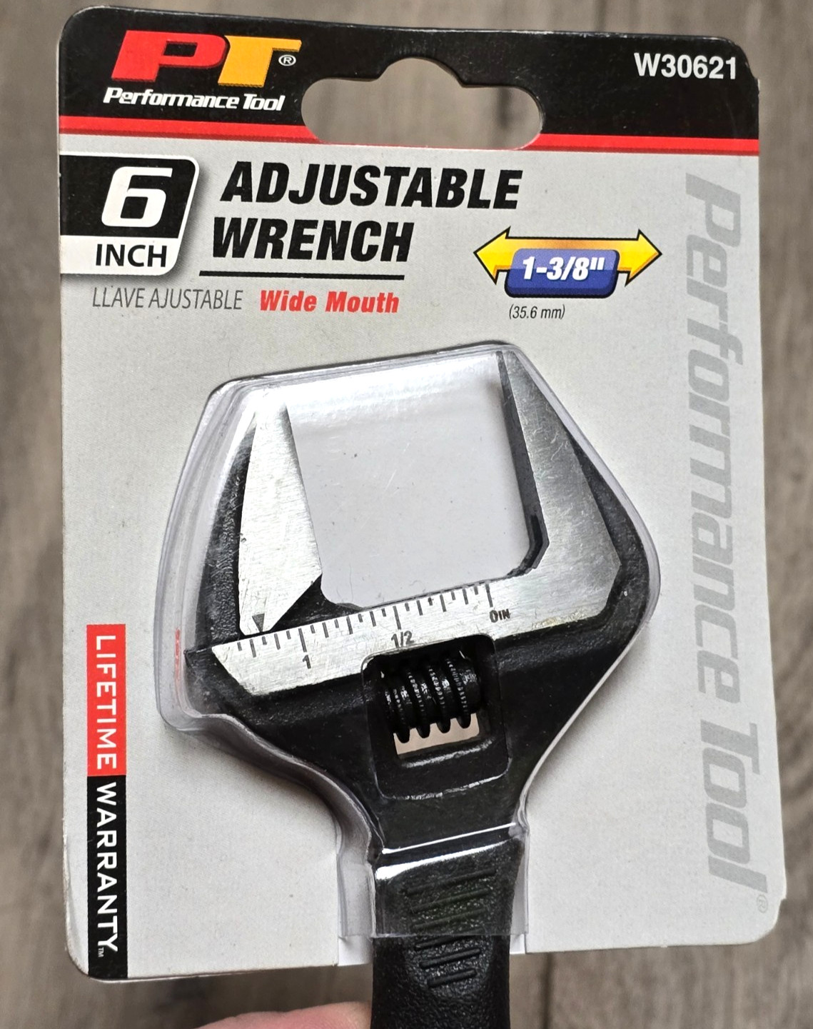 Performance Tool W30621, 6″ Wide Mouth Adjustable Wrench w/ Soft Grip Handle