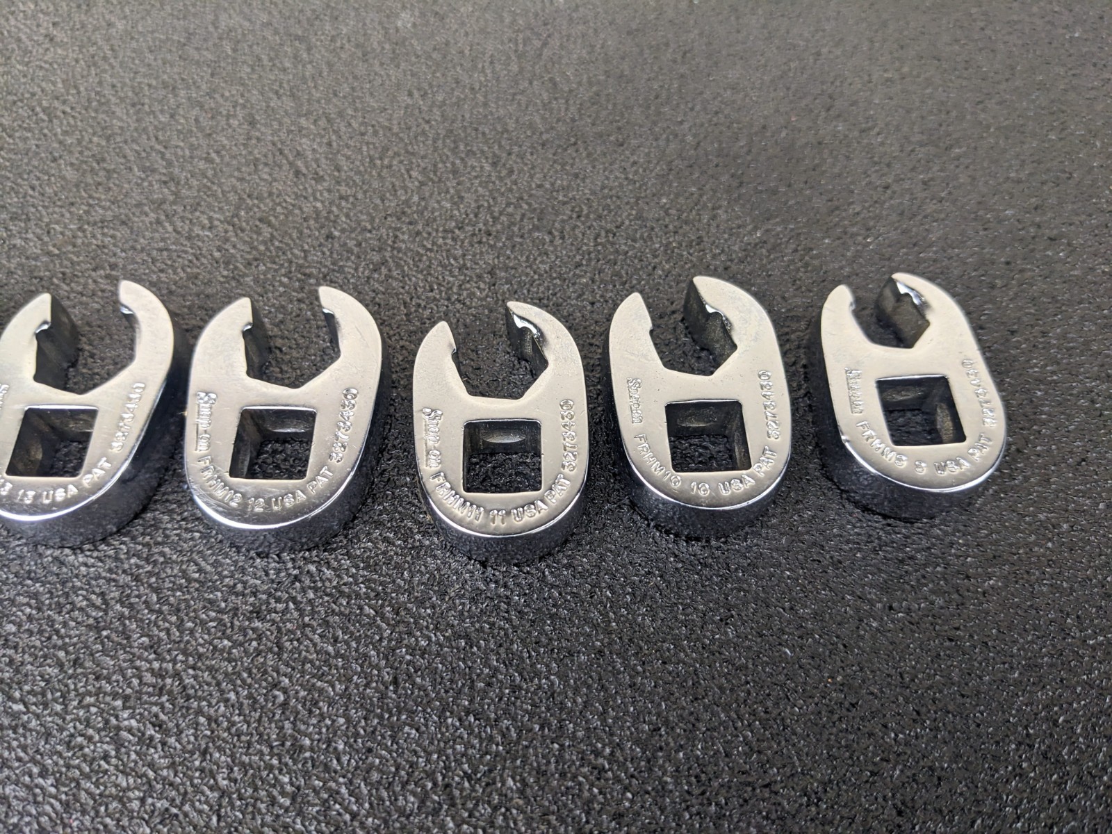 #bo435 Snap On 9Pc Metric 3/8 Drive Flare Nut Crowfoot Wrench Set 9MM 18mm