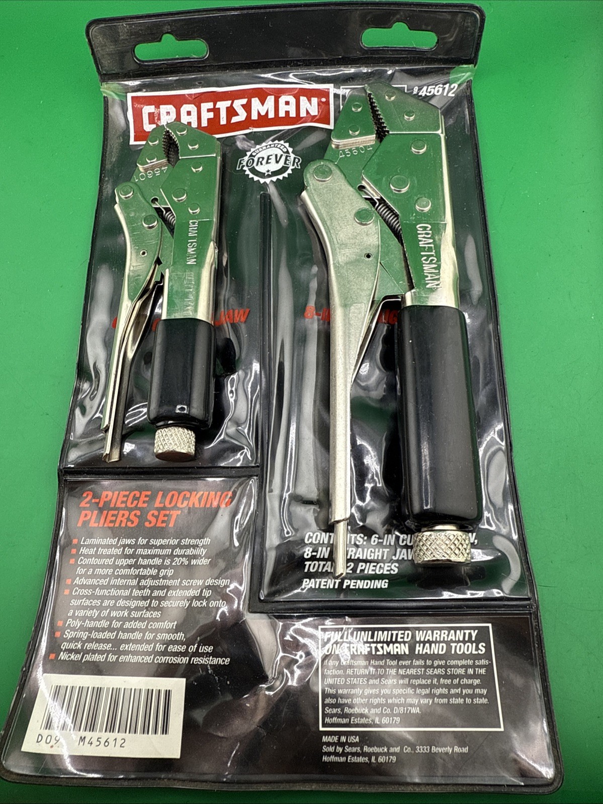 NOS Craftsman Locking Pliers Set 45612 ) 45601 6” & 45604 8” Made In The USA!!