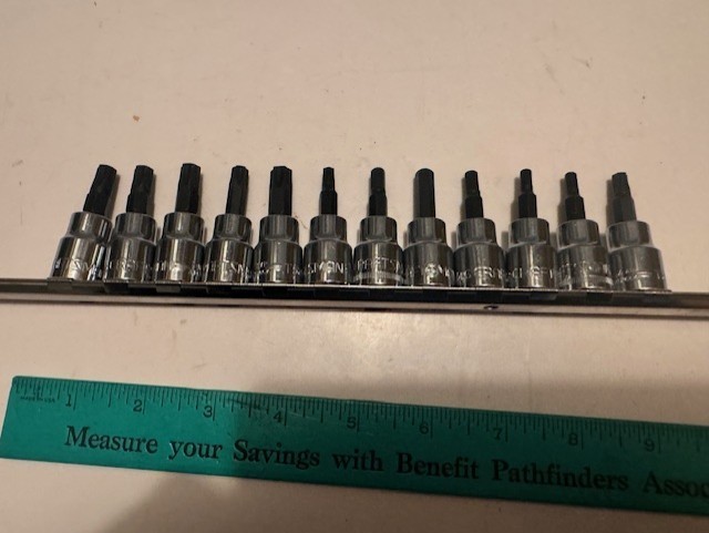 NEW Craftsman 38/» DRIVE 12 PC SOCKET BIT SET – STAR / HEX BITS + RAIL