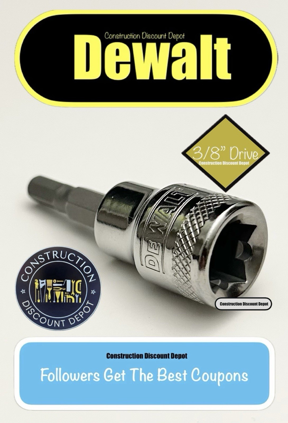Dewalt Allen Hex 6mm Bit 3/8″ In Drive Socket HW.6 87-973D 6 mm