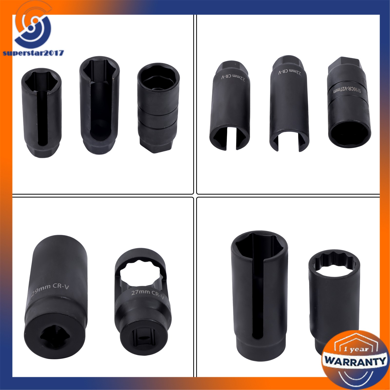 7Pcs O2 Oxygen Sensor and Oil Pressure Sending Unit Removal Socket Tool Set