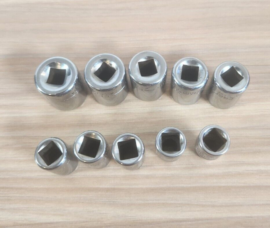 Craftsman 1/4 drive 6 pt sockets set of 10 EE VV w/ V ratchet, extension