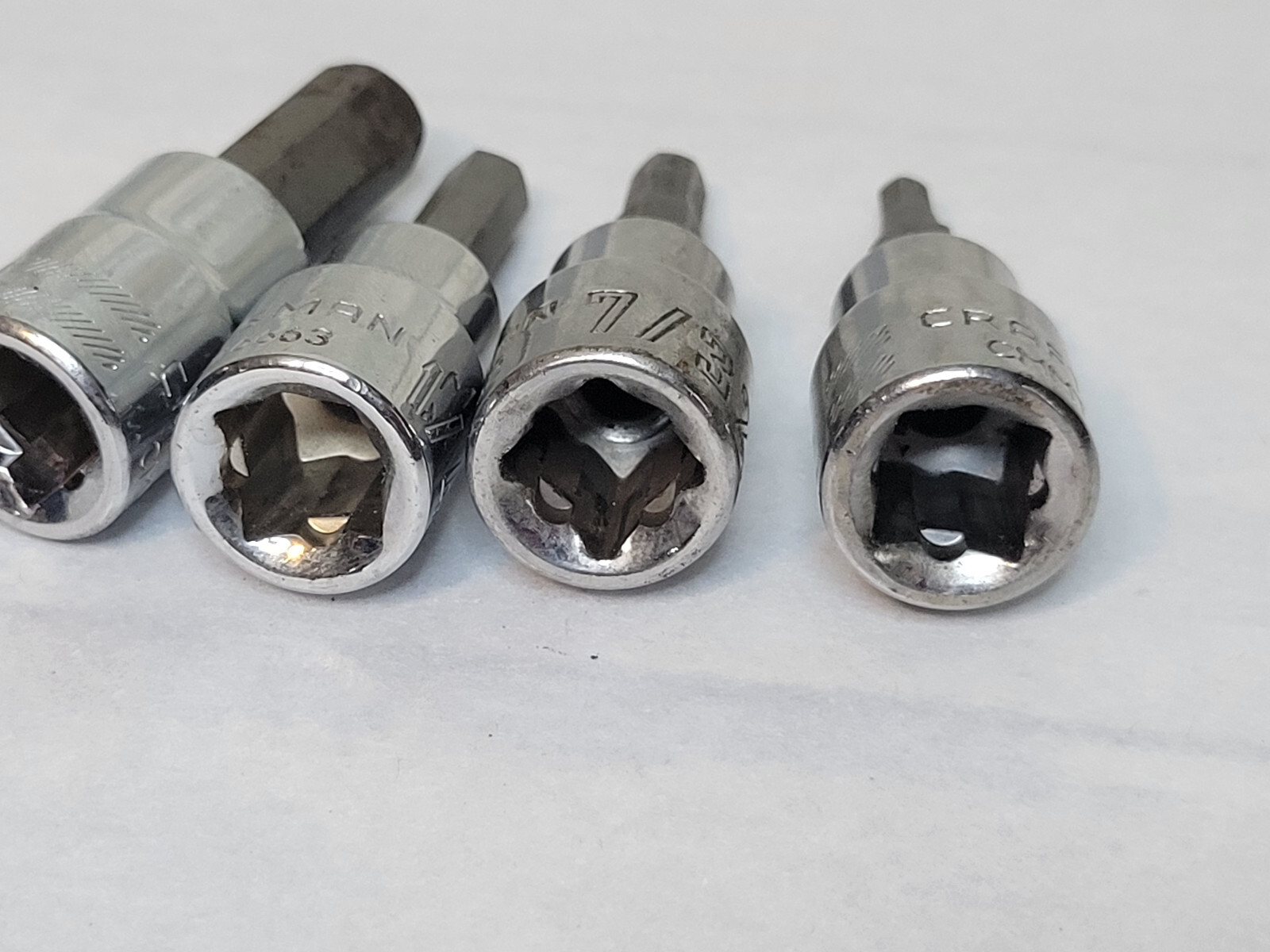 Craftsman Hex Allen Socket Bits 3/8″ Drive 1/4″ 3/8″ 7/32″ 5/32″