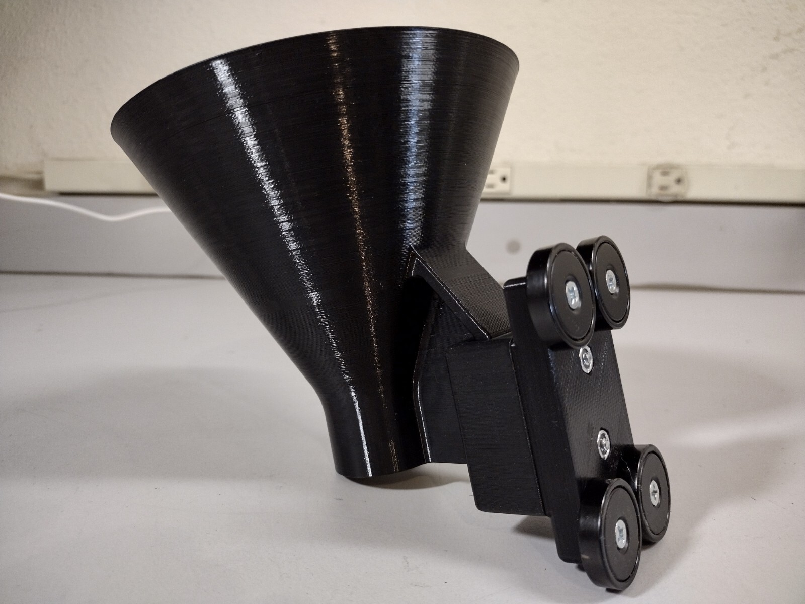 Weird Fab Funnel Holder, Oil Filter Drain/Drip Rack, Magnetic Mount, USA