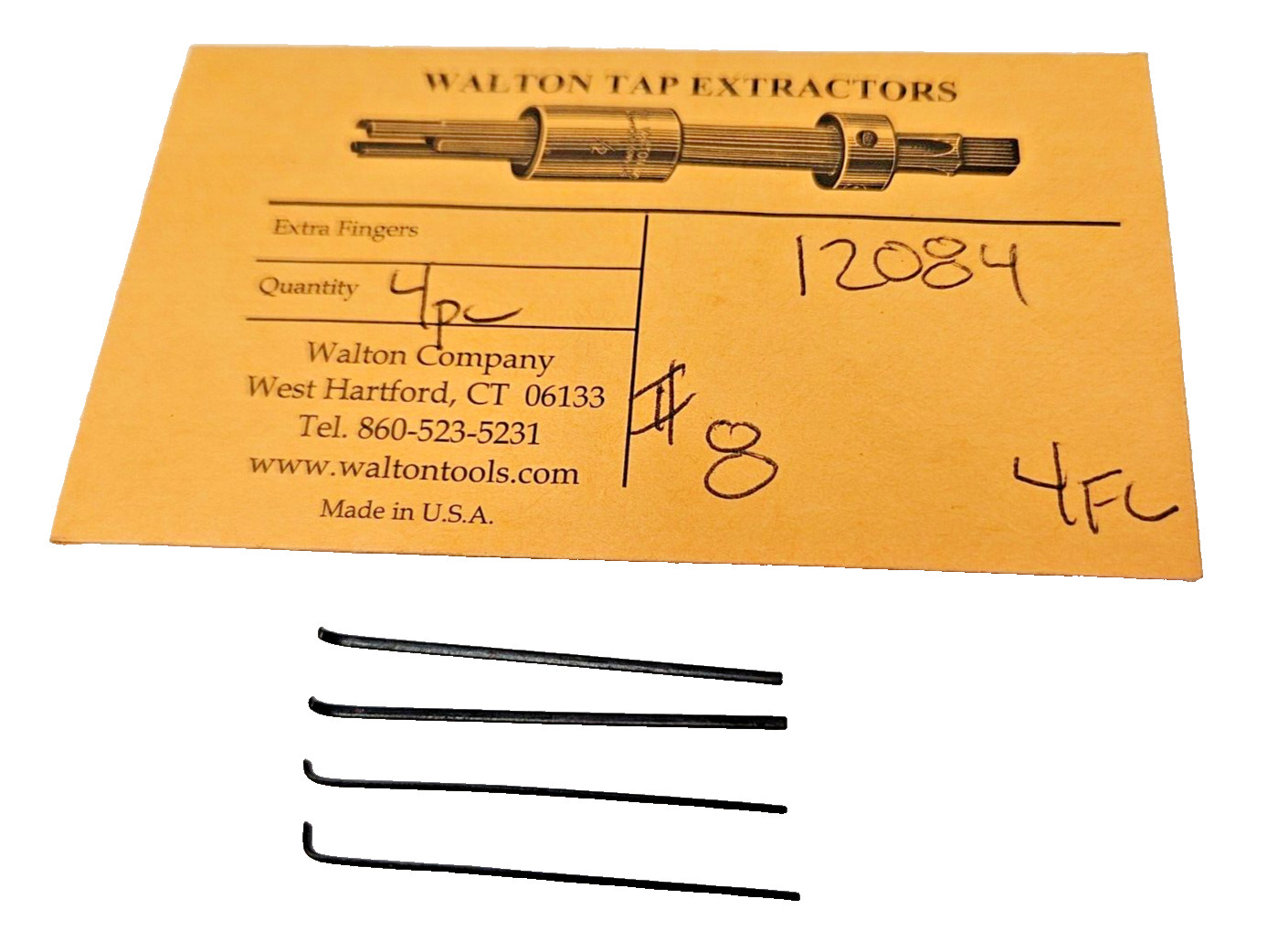 #8 4 Flute Extractor Walton 12084 Replacement Fingers Set of 4 Tap USA