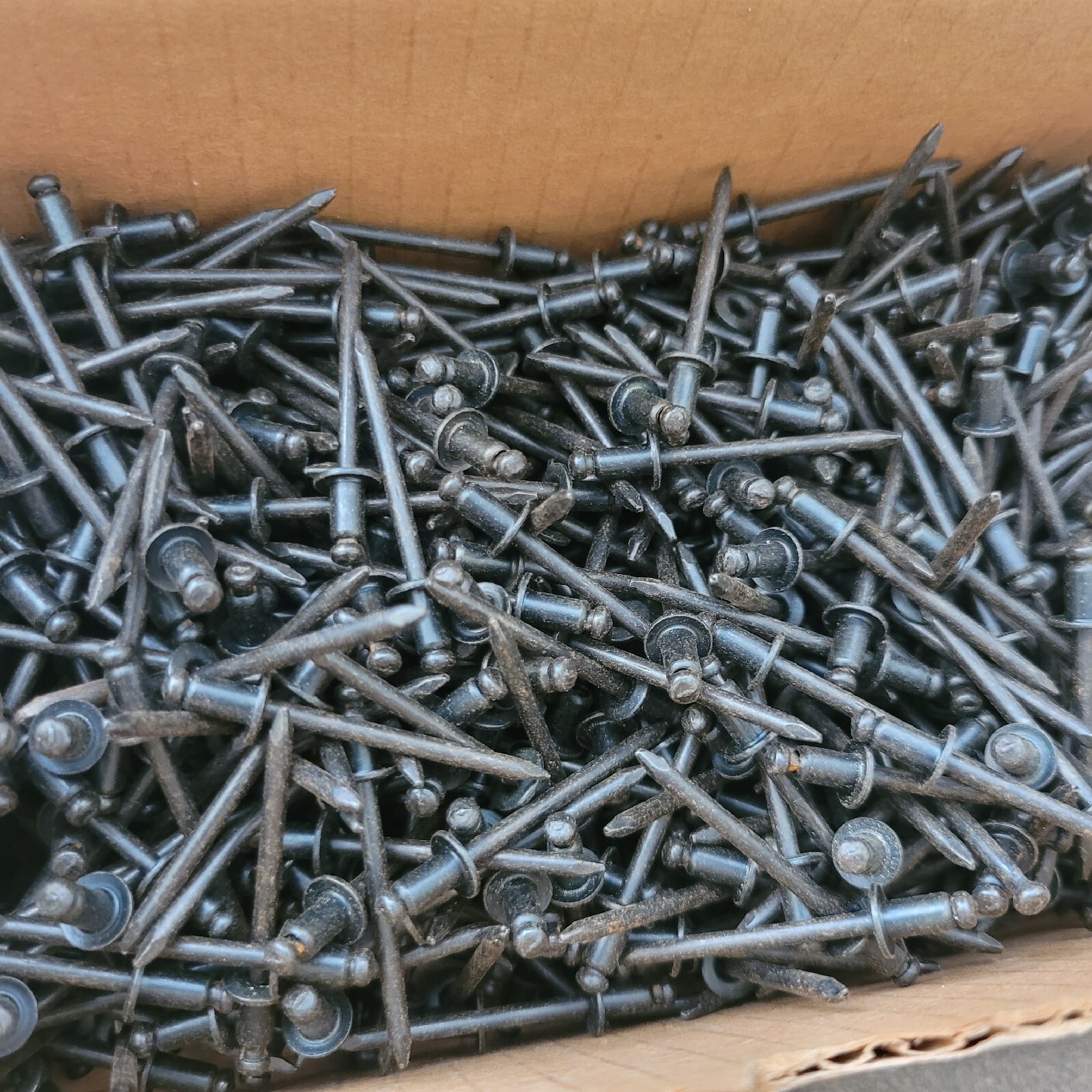 VINTAGE Pop Rivets Large Box Over 3 Pounds Black Steel Metal