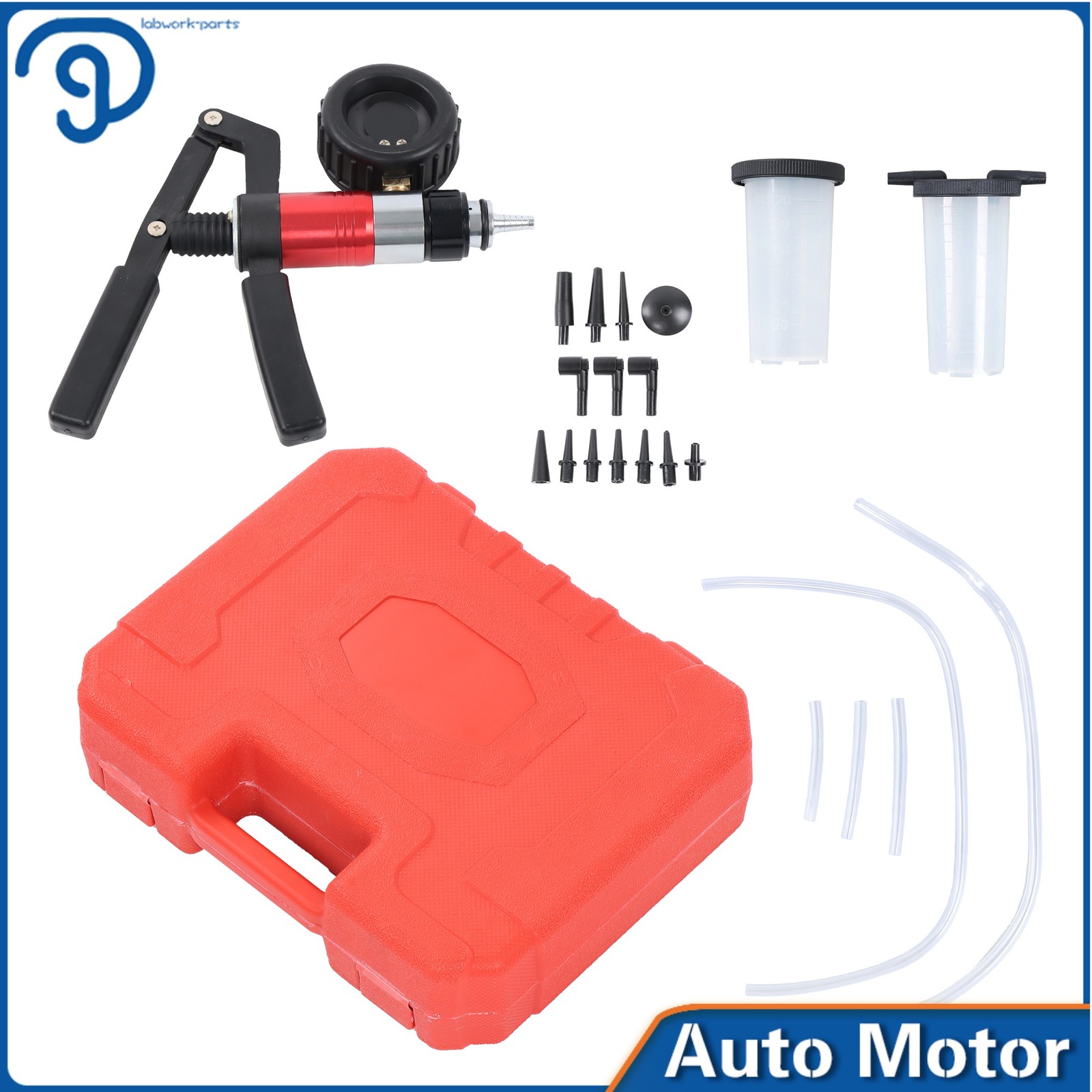 Hand Held Vacuum & Pressure Pump Tester Set Brake Bleeder Bleeding Kit W/ Case