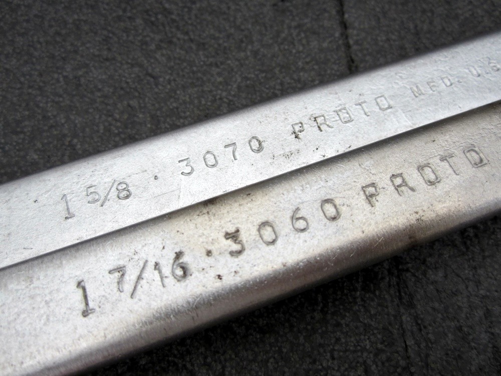 Vintage Proto 1-3/8″ x 1-7/16″ & 1-1/2″ x 1-5/8″ Open End Wrench 3060 3070 USA