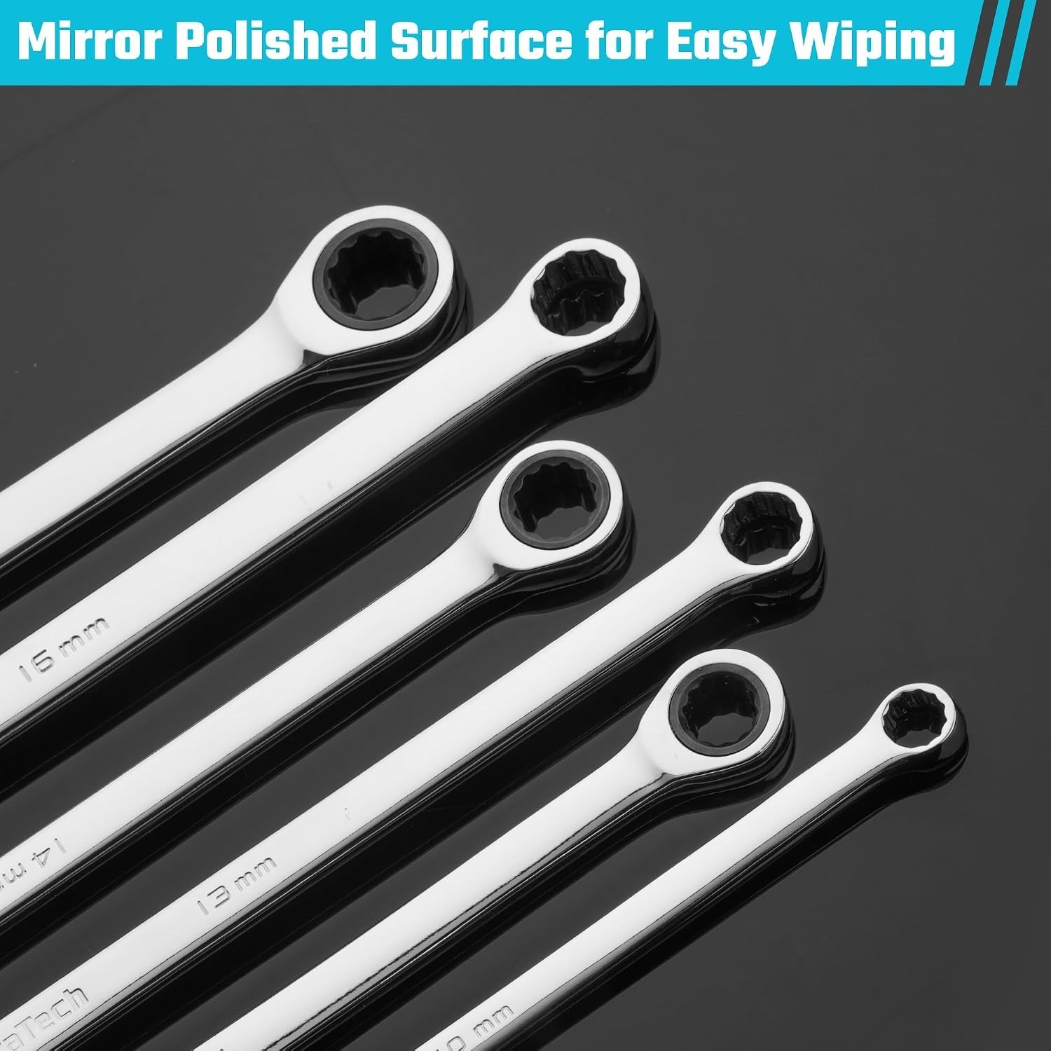 12mm Ratcheting Wrench – Extra Long 32.8cm, 72-Tooth CR-V Steel Mechanic Tool