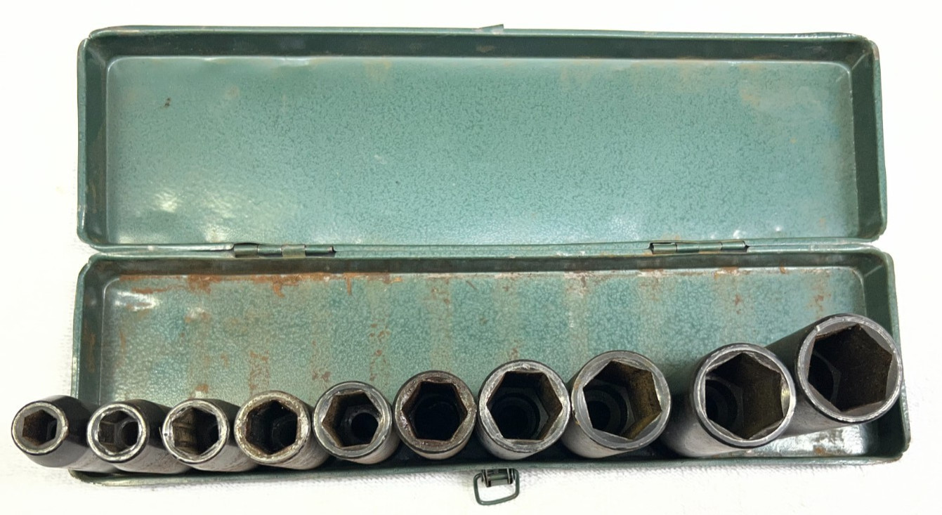 Sunex 1/2 inch Impact Set SAE 3/8-1 inch Deep Well sockets Lot of 10