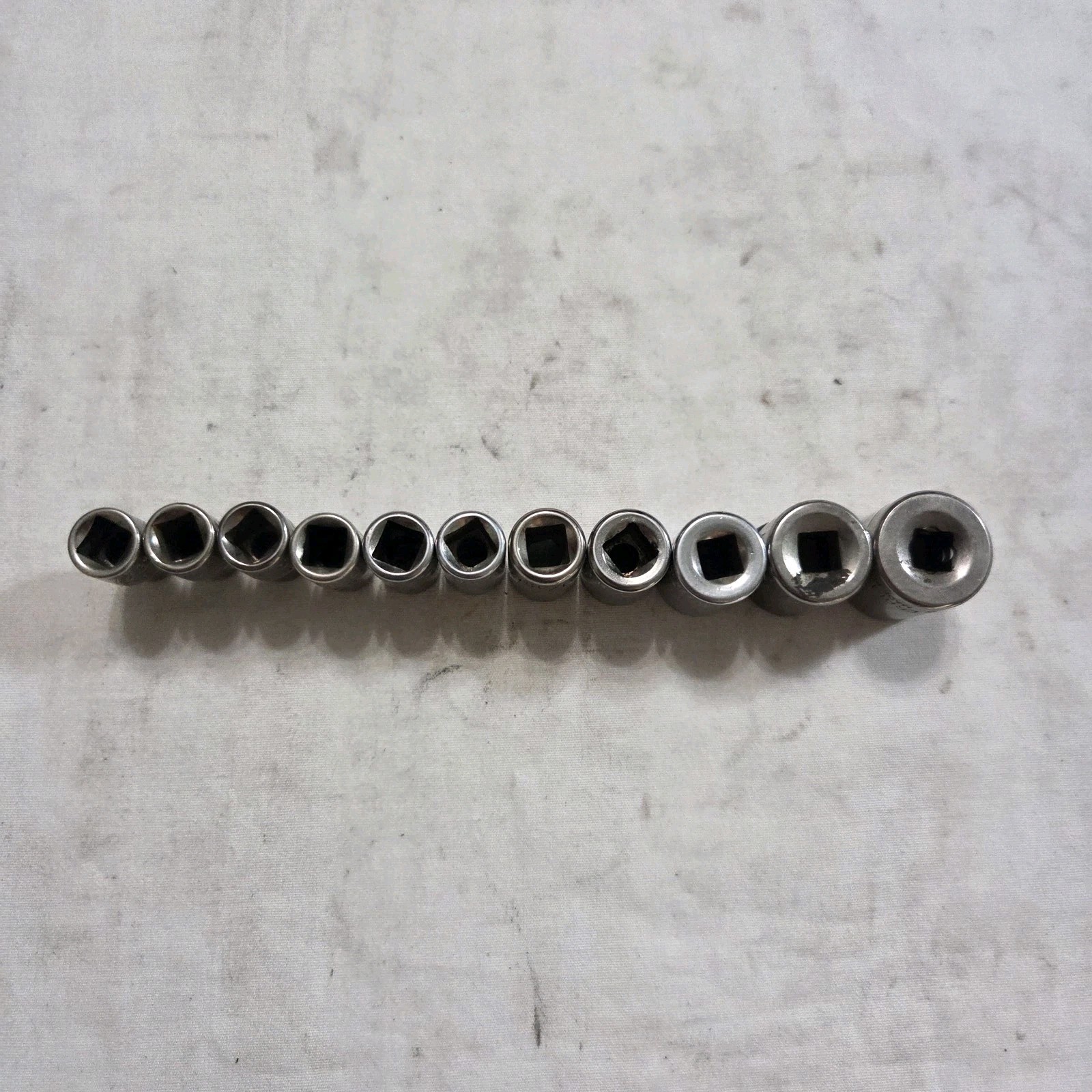 Craftsman 11pc SAE 5/32″-9/16″ 6Pt Shallow Socket Set 1/4″ Drive G,G2 Series USA