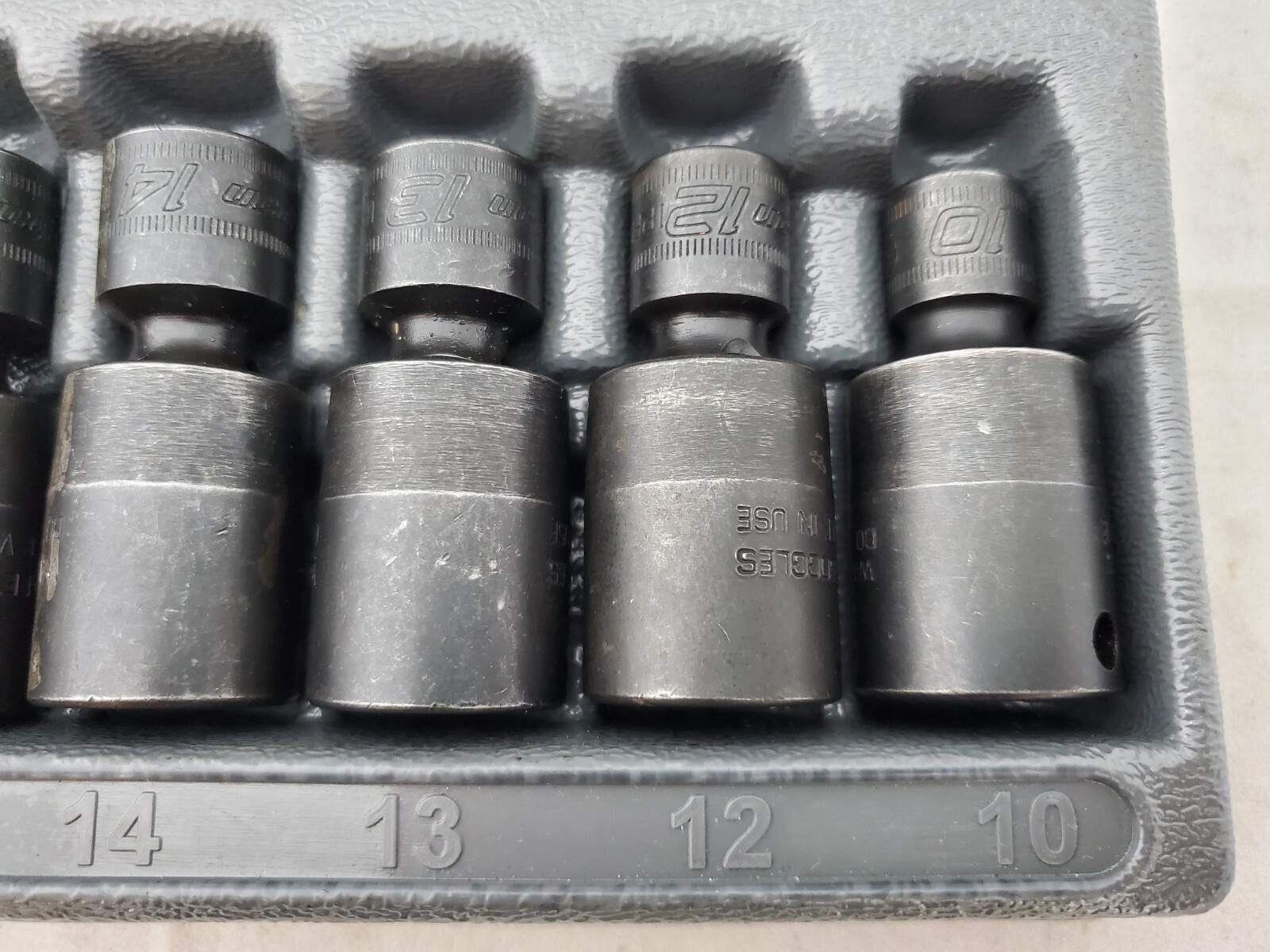 Snap On 207IPFM Metric Flank Drive Shallow Impact Swivel Socket Set, 7Pc 3/8Dr