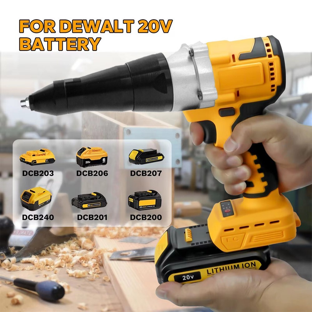 250Nm 3.2~4.8mm For DeWalt DCB 18V 20V Battery Brushless Electric Rivet Nut Gun
