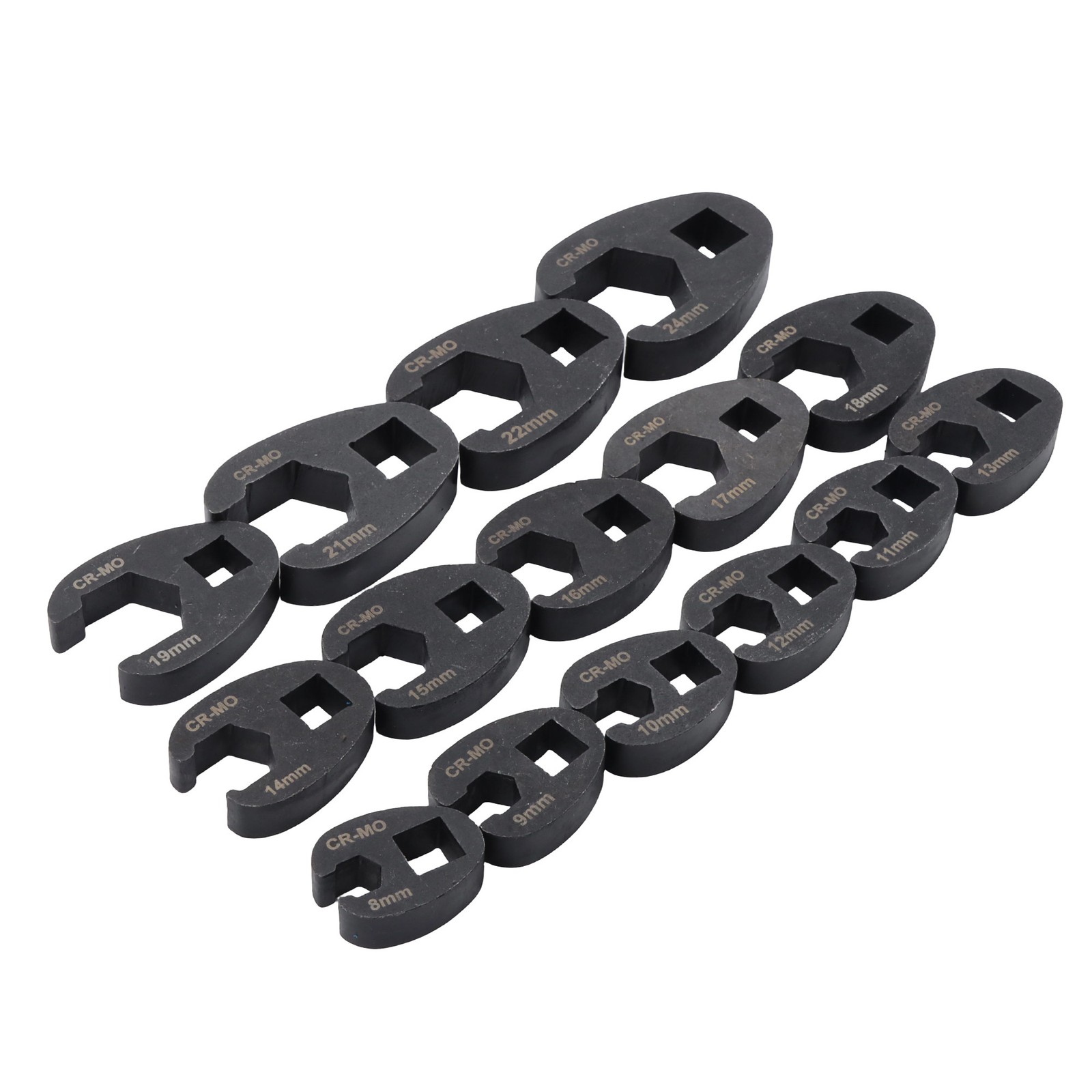 LABLT 15 Pieces Crowfoot Wrench Set Metric 8 – 24 MM 3/8″ & 1/2″ Drive Flare Nut