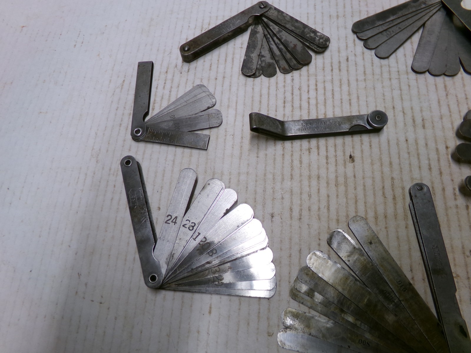 Lot of 7 Feeler Gauges Starrett Millers Falls Dunlap Cal-Van Kastar