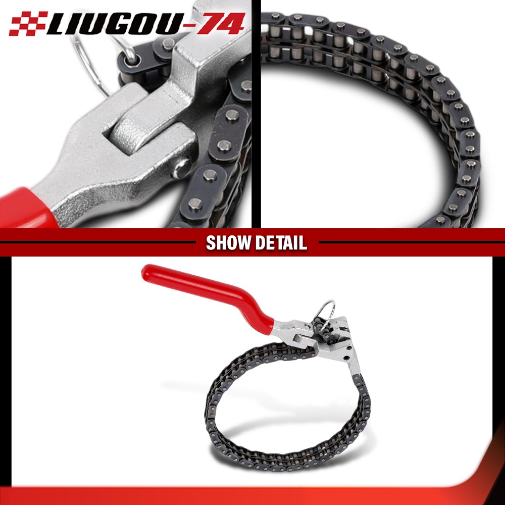 Heavy-Duty Ratcheting Chain Wrench Oil Filter Change Pipe Fittings 60-160mm