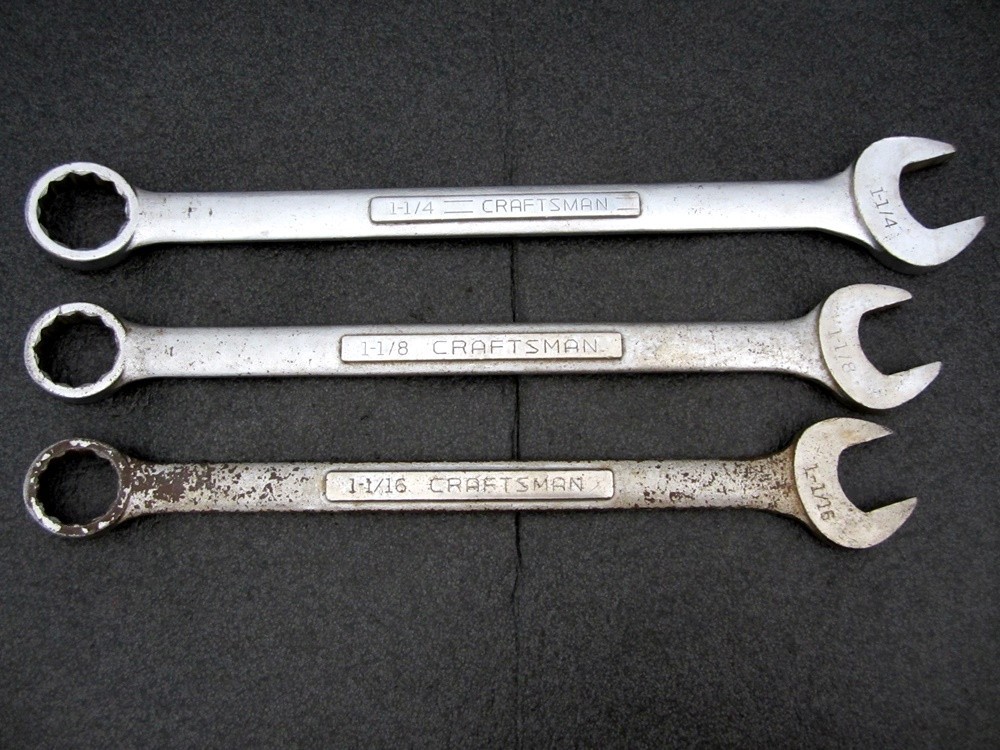 Vintage Craftsman 3pc Large Combination Wrenches 44706 77407 44708 USA