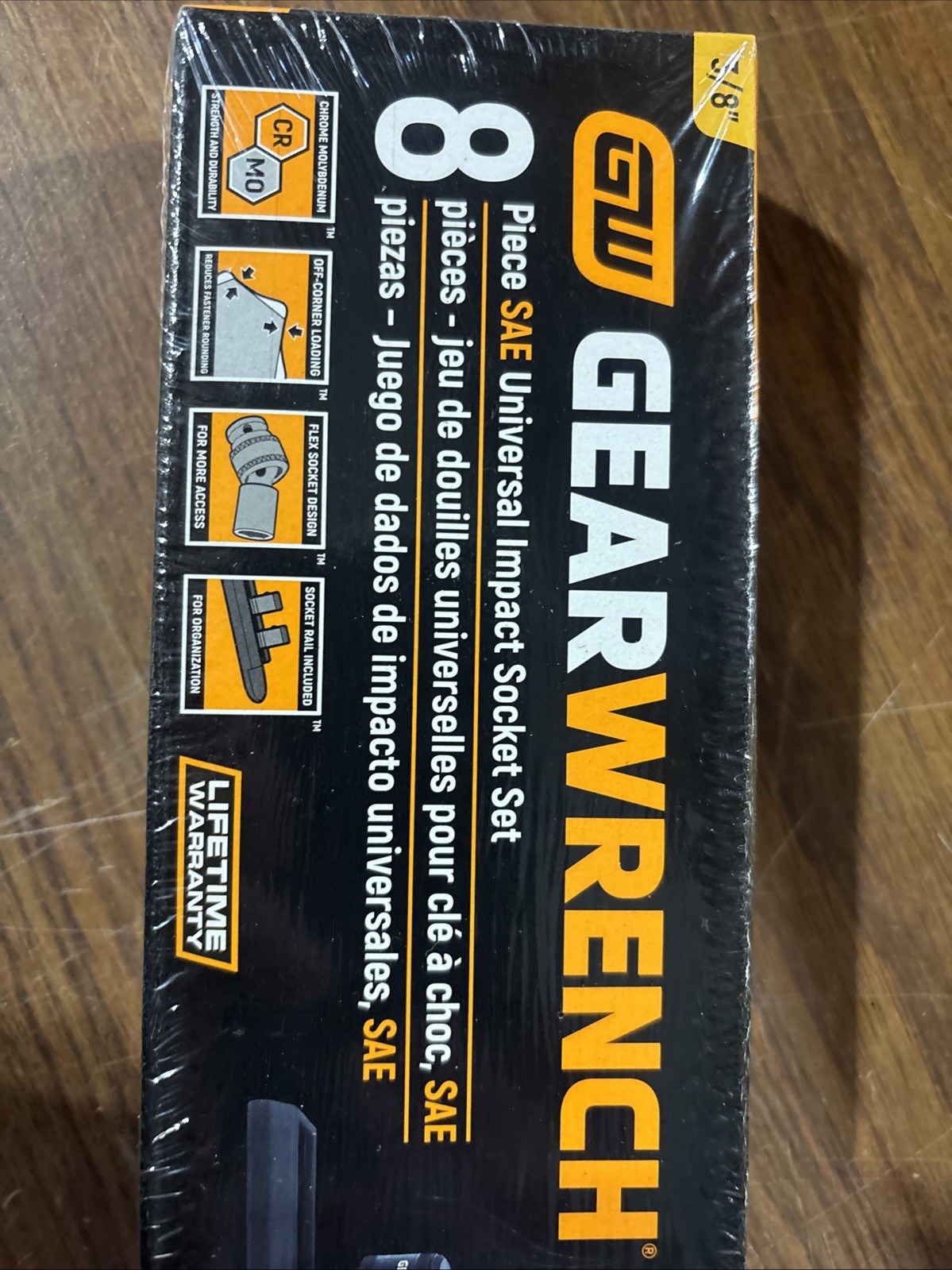 GearWrench. 8-Pc 3/8″ Drive Impact Socket Set, SAE. ( New ). 84917N
