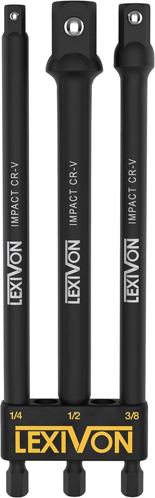 6-Inch Impact Socket Adapter Set for 1/4, 3/8, 1/2 Drive – Heavy-Duty Chrome …