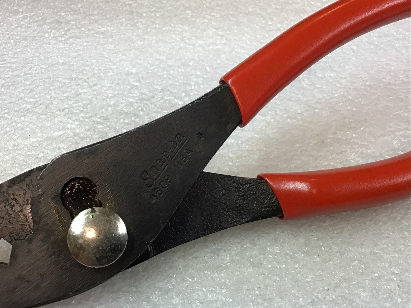 Snap On#46CP – 6-1/2”,Long, Red Soft Griped, Slip Joint Pliers/Cutters-USA-NICE-