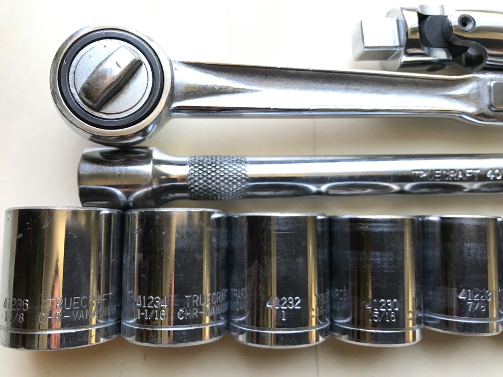 Truecraft Socket Set 1/2” Drive,-7/16,1/2,9/16,5/8,11/16,3/4,13/16,7/8,15/16,1,+