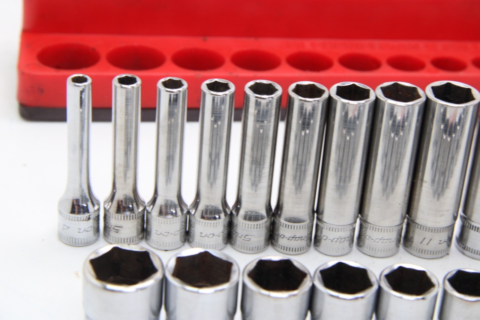 Snap On TMM & STMM 4-15mm 26 Piece 6 Point Shallow & Deep Chrome Socket Set USA