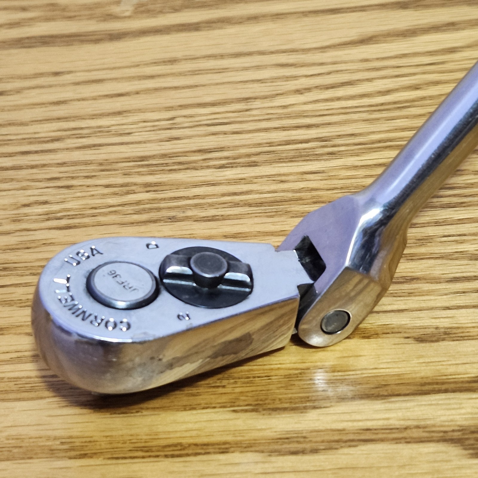 Cornwell Flex Head Offset Chrome Handle 3/8″ Drive Ratchet 12″ USA