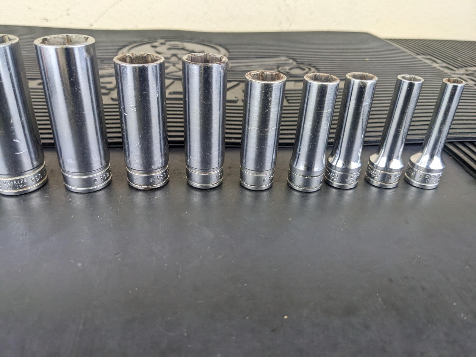 #az527 Snap On 3/8″ Drive 11 Pc SAE Deep 6 Pt Socket Set 211SFSY 1/4″ – 7/8″