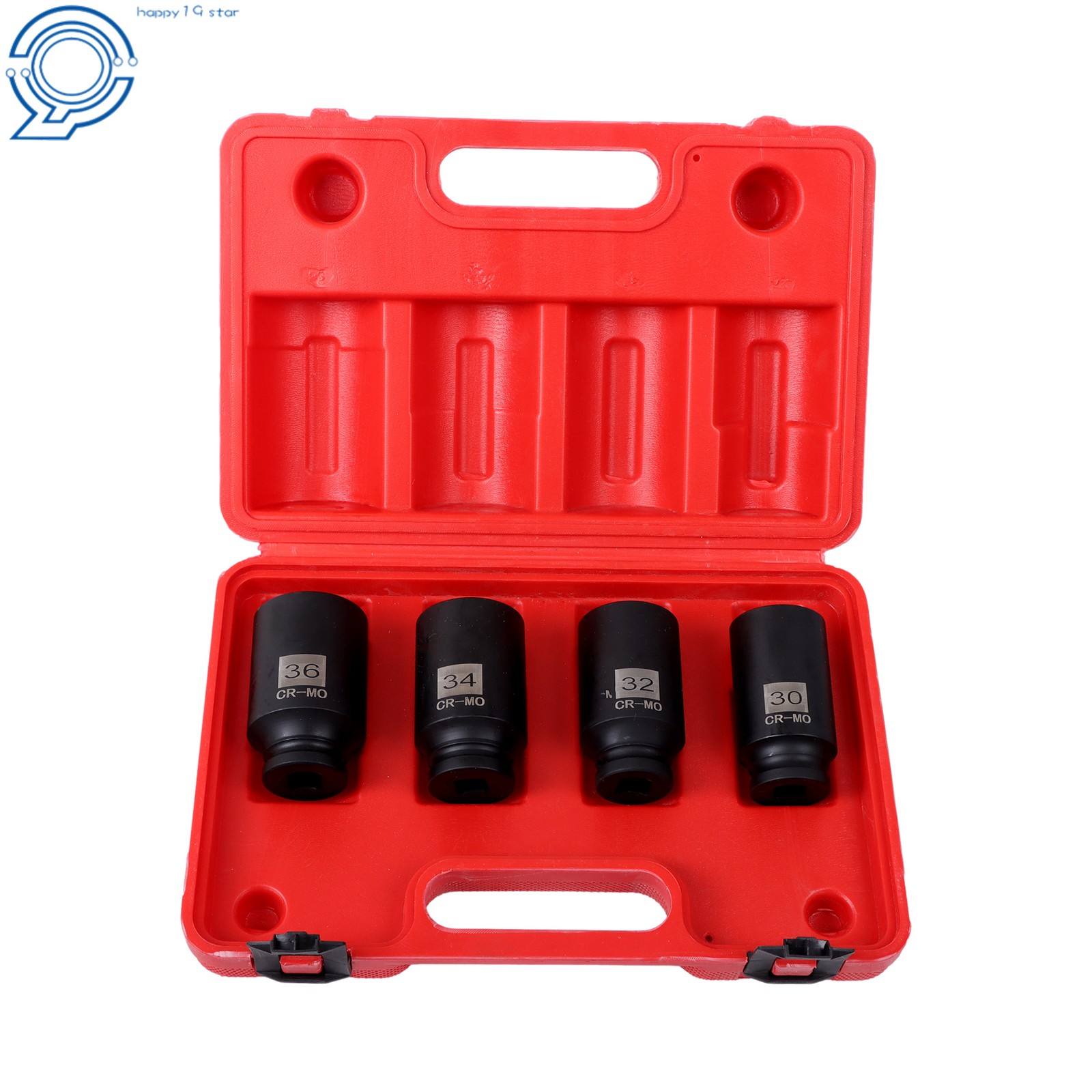 4PCS 1/2″ Drive Spindle Axle Nut Socket 12 Point 30mm 32mm 34mm 36mm Remover