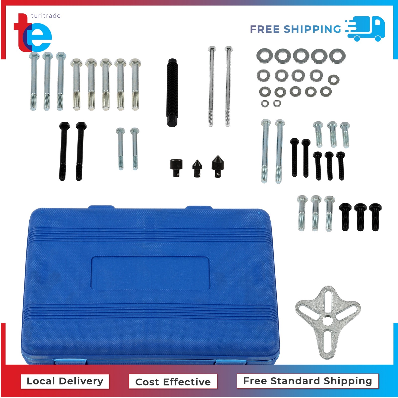Harmonic Balancer Puller Set 46PCS Power Steering Pulley Puller Installer Tool