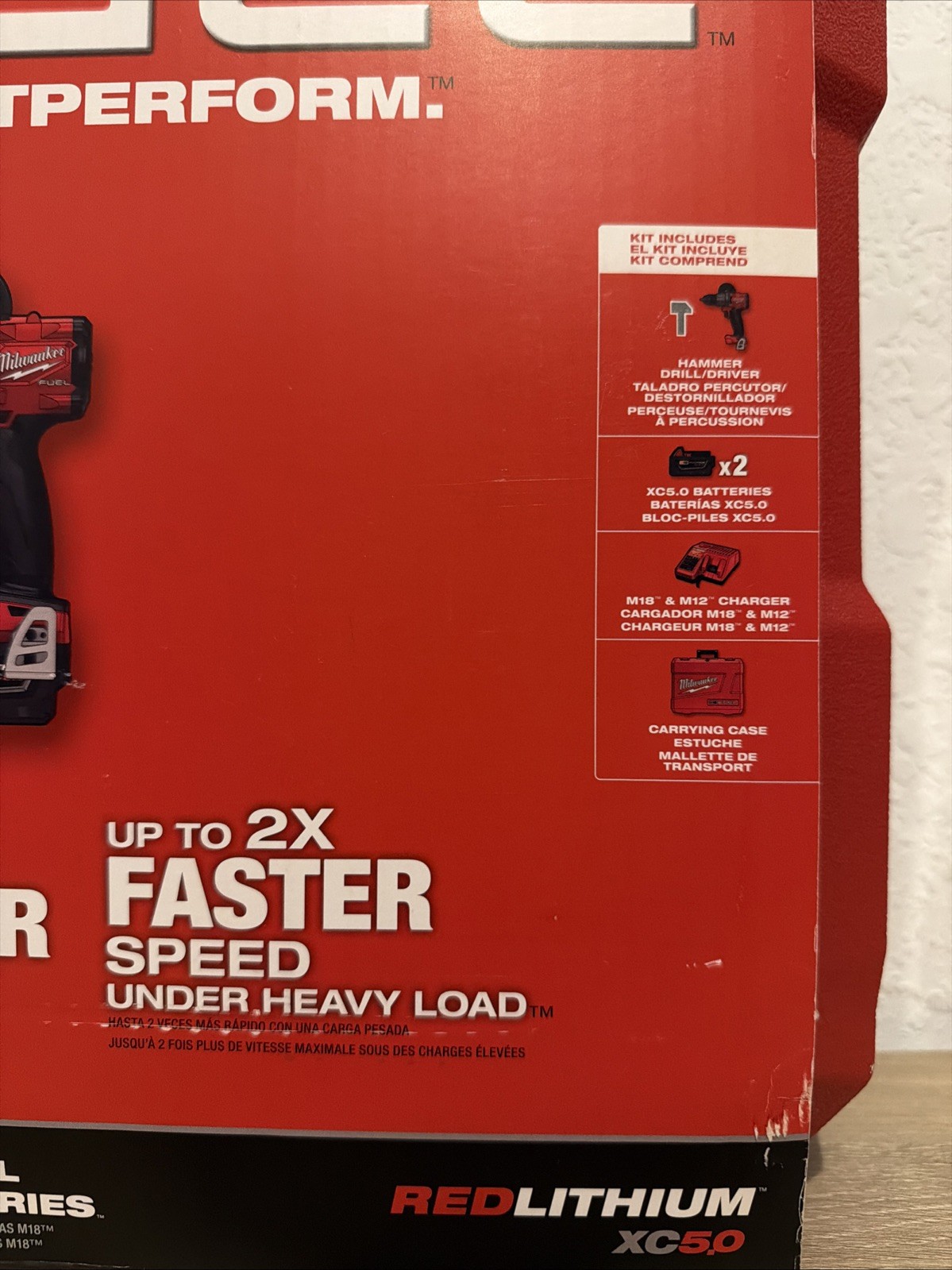 Milwaukee M18 FUEL 1/2” Hammer Drill Driver Kit w/ 2x 5.0Ah Batteries Case