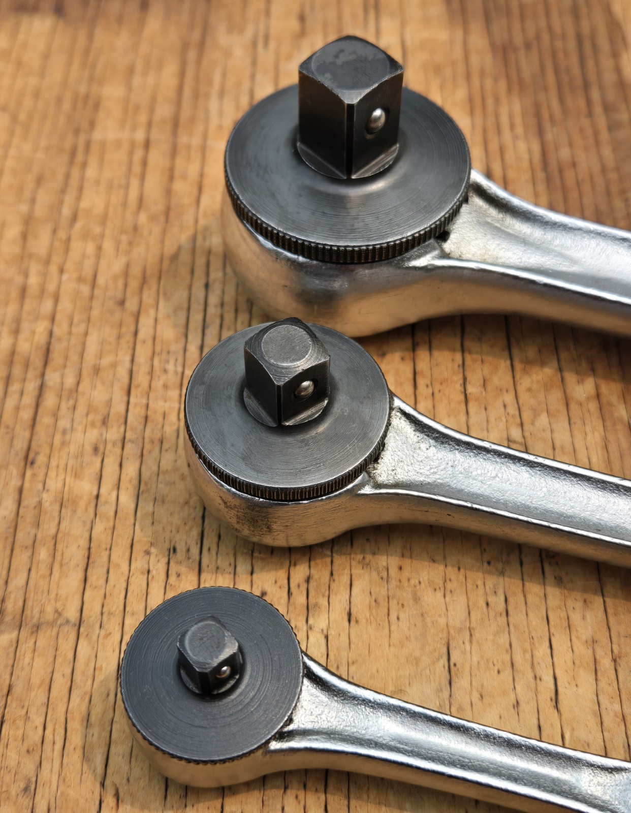 Vntg Craftsman RHFT Ratchet -V- Set 1/4 3/8 1/2 Dr. 43178 43788 44978 USA Pats.