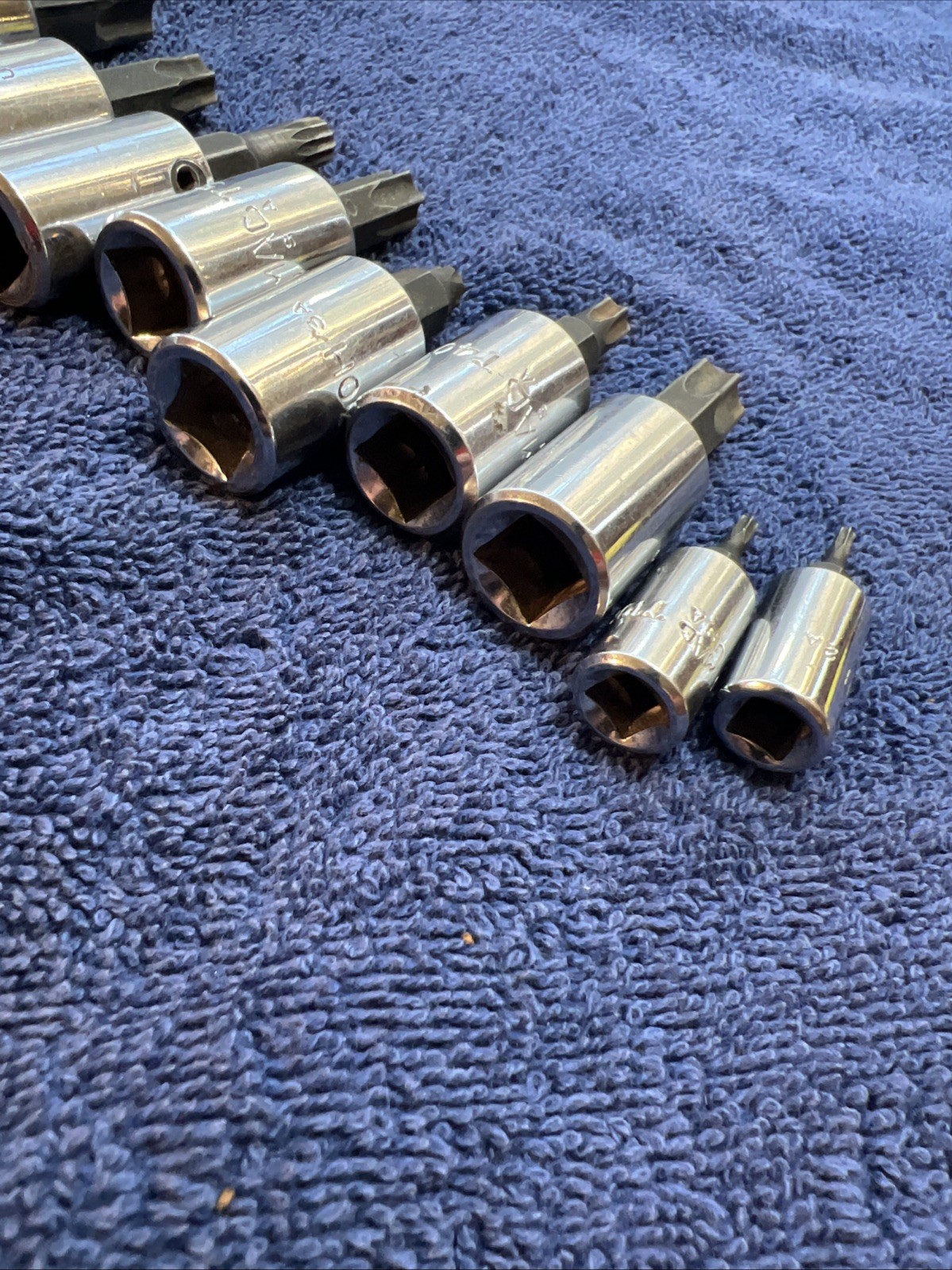MAC TOOLS TORX BIT SET 11 Pcs MIXED LOT, 1/4” ,3/8” And 1/2” Drive. Lot#5