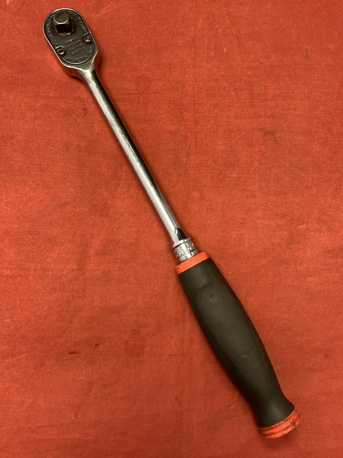 Snap On Tools FHL80 3/8″ Drive Red Soft Grip 12-1/2″ Long Handle Ratchet US Made