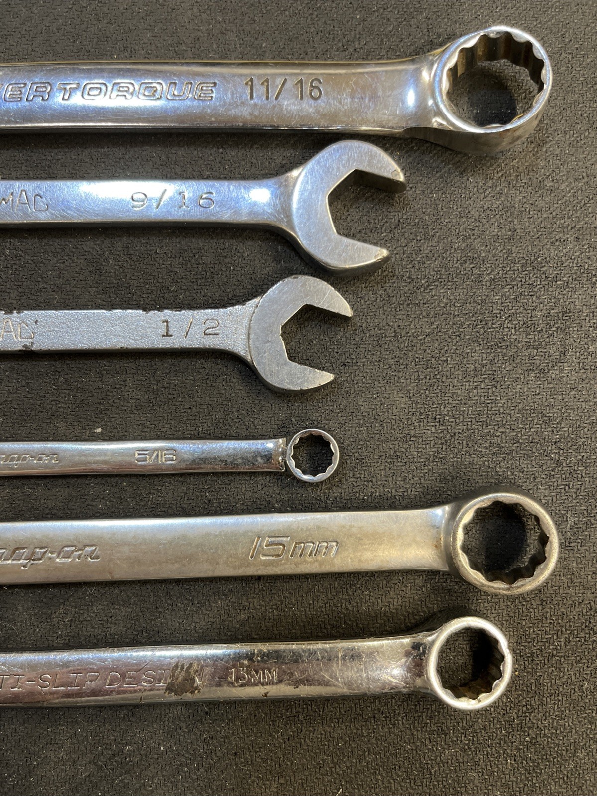 Snap On OEXM150A 15mm 5/16”, Mac 1/2” 9/16”, Proto 13mm, Power Torque 11/16”