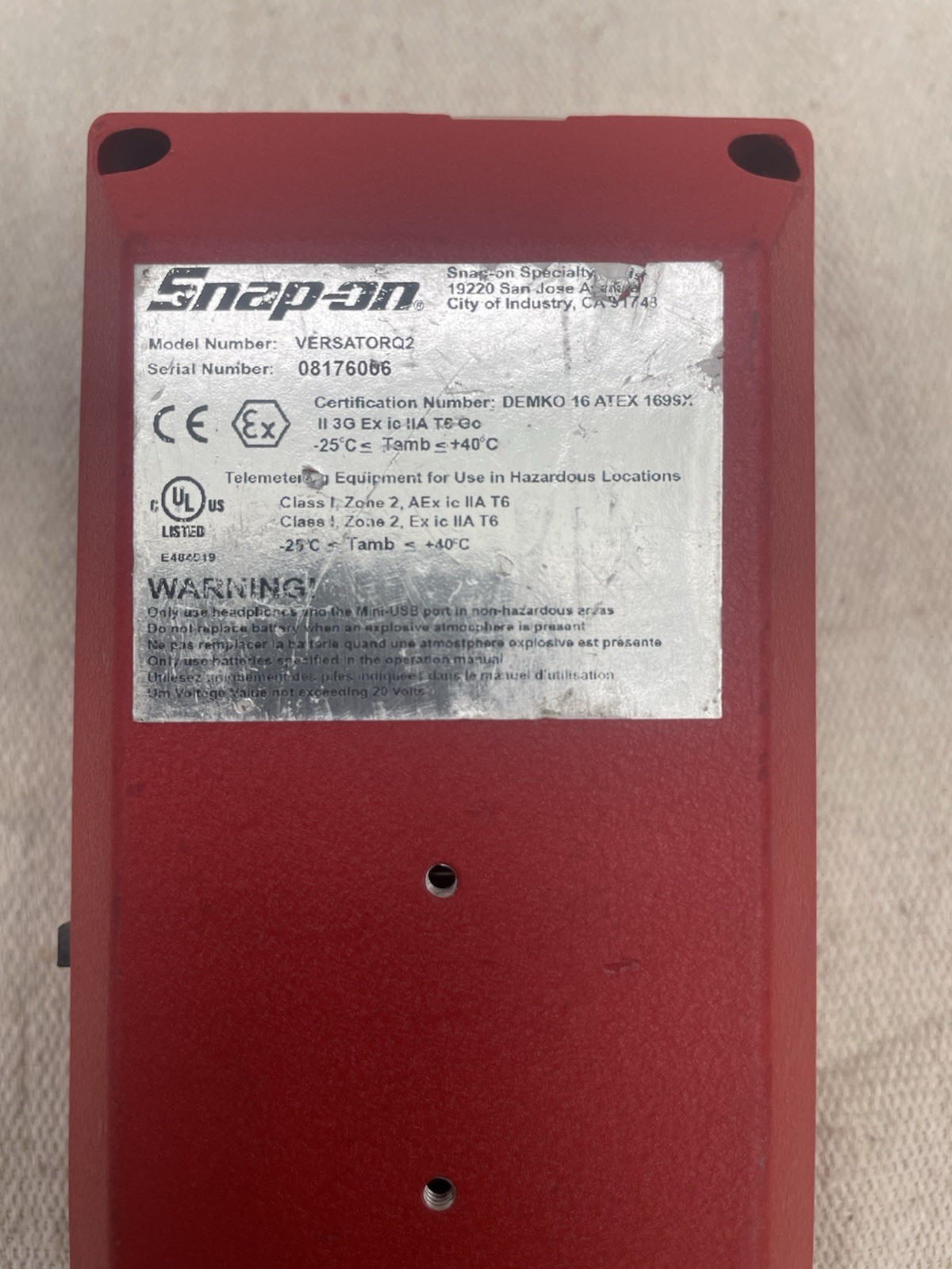 Snap-On Tools VERSATORQ 2 Torq Meter Digital Handheld Monitor Unit Parts/repair