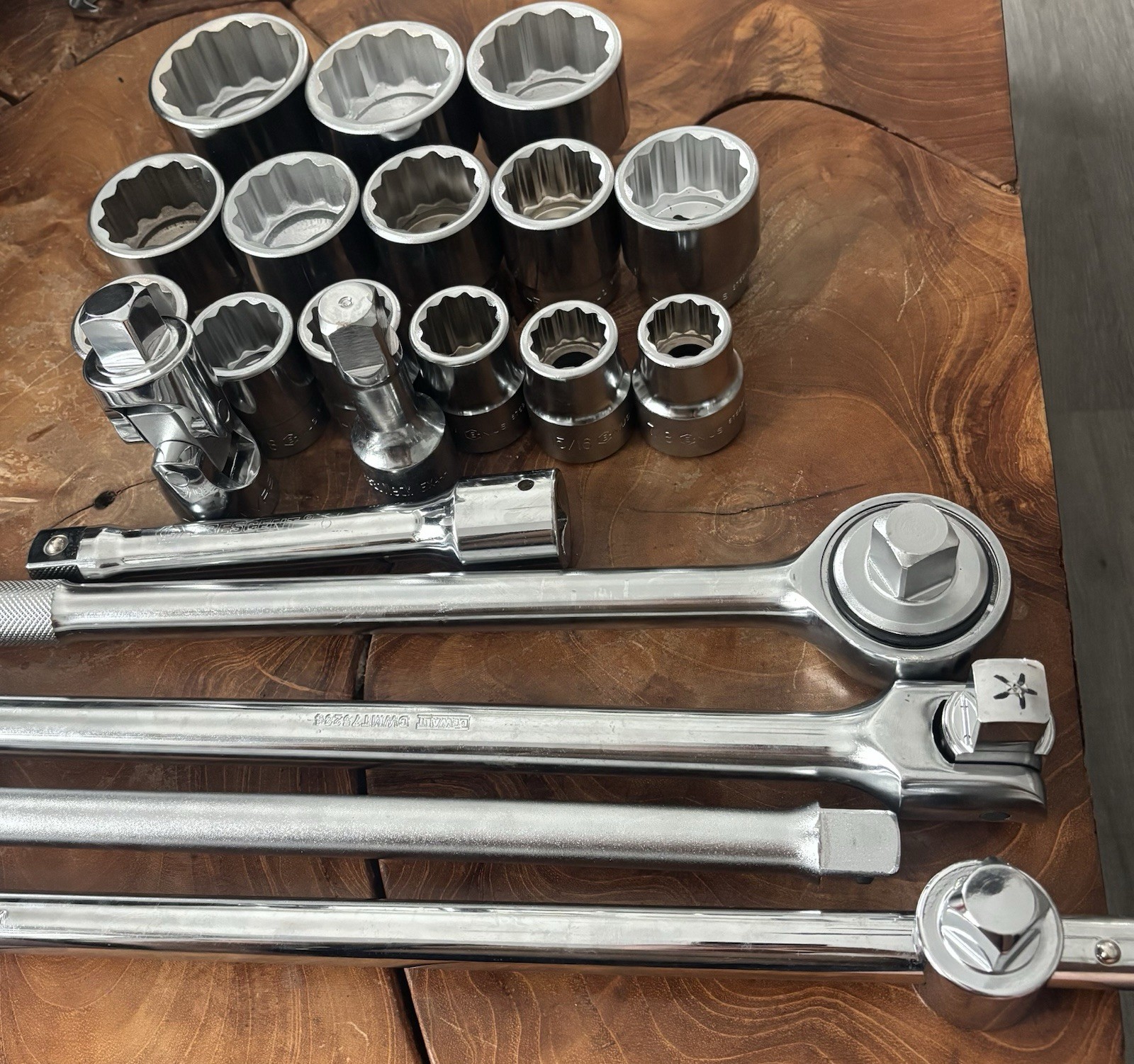 3/4” Drive Socket & Ratchet Set Genius 7/8”-2” DeWalt GearWrench Pittsburgh 21pc