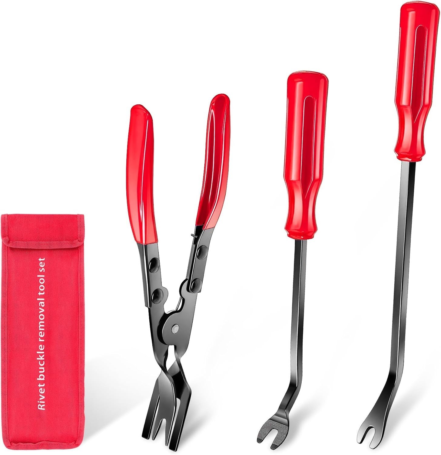 3-Piece Ergonomic Clip Remover Tool Set for Automotive & Bike Maintenance