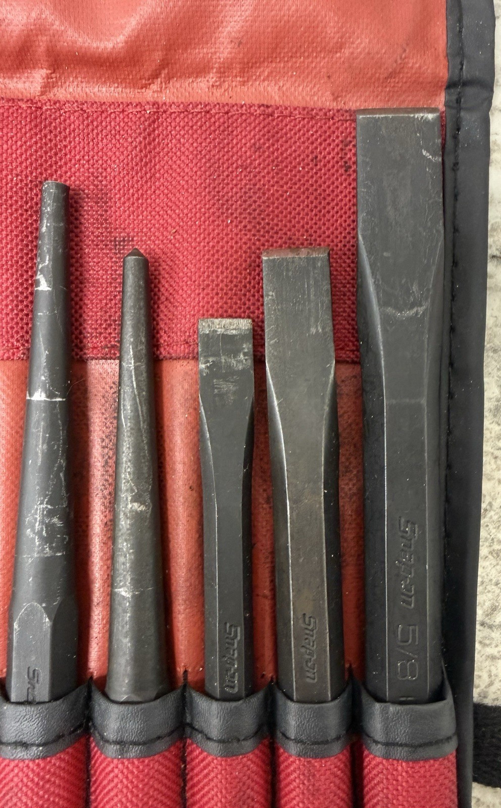Snap-On 11pc Punch & Chisel Set PPC710BK Automotive Tool Set works great