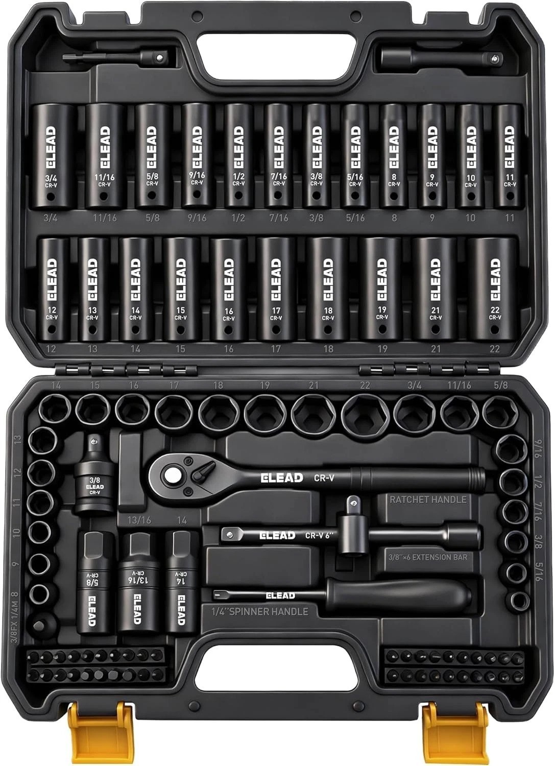 Versatile 96-Piece Impact Socket Set with Extension Bars & Spark Plug Sockets