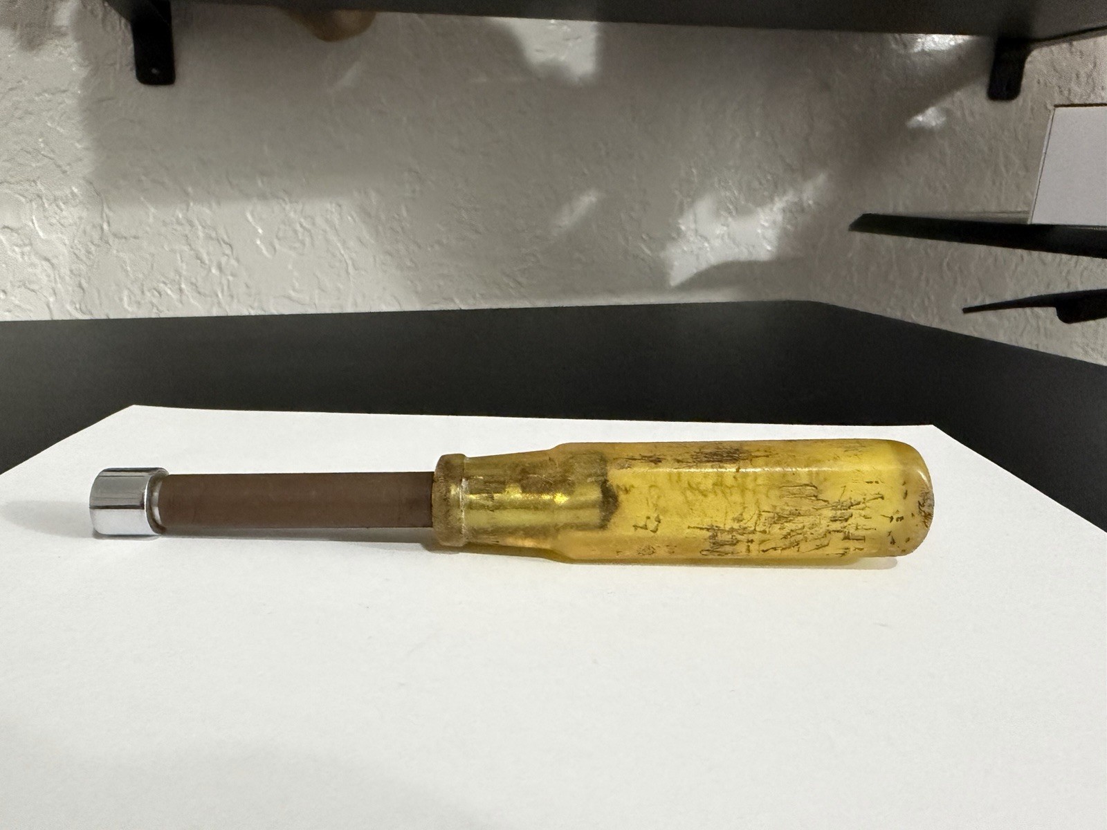 Snap On Tools 7/16″ Nut Driver Hallow Shank Clear Yellow Handle ND114 USA