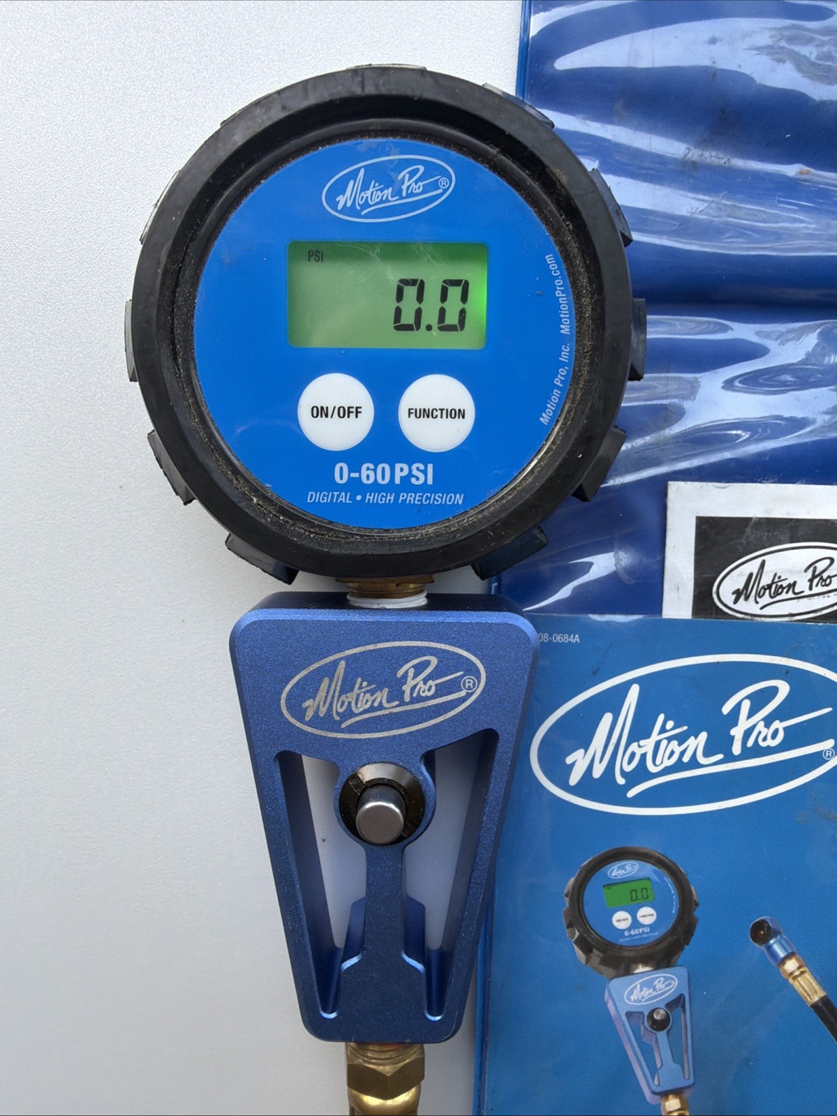 Motion Pro 08-0684 Digital Tire Pressure Gauge 0-60 PSI w/ Pouch & Packaging